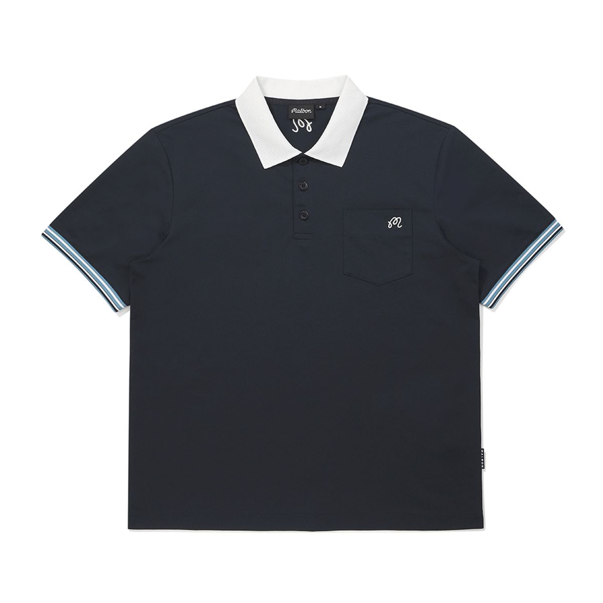 말본 골프(MALBON GOLF) 배색 포인트 폴로 티셔츠 NAVY (MAN)