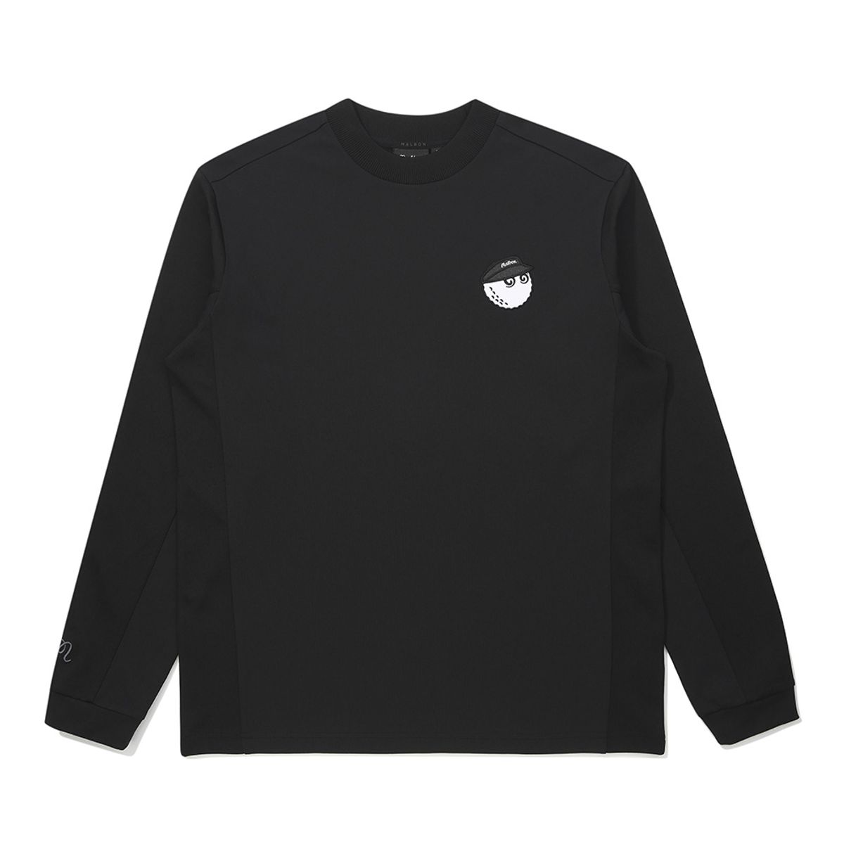 말본 골프(MALBON GOLF) 하이브리드 모크넥 긴팔 티셔츠 BLACK (MAN)