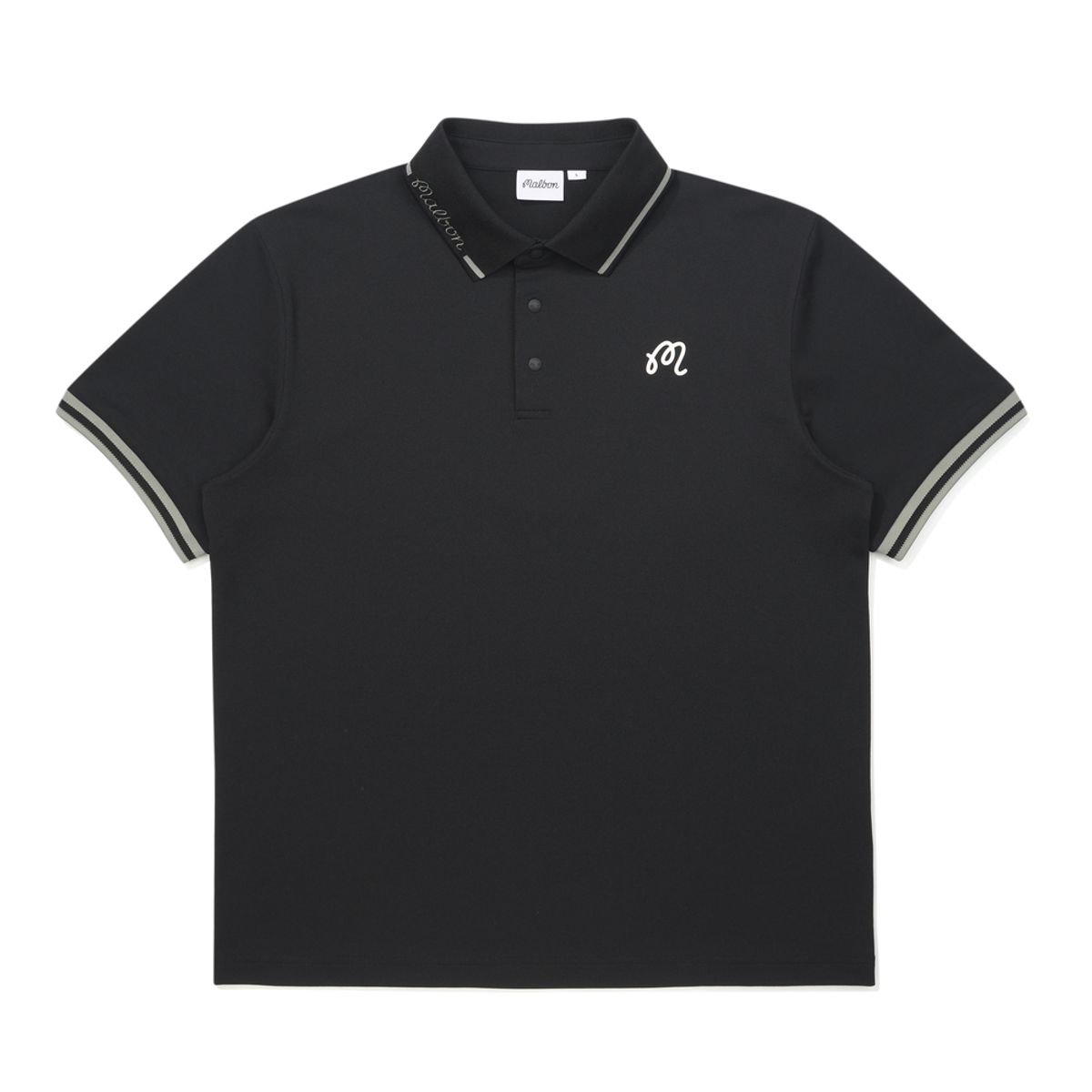 말본 골프(MALBON GOLF) 등판 버킷 립에리 폴로 티셔츠 BLACK (MAN)
