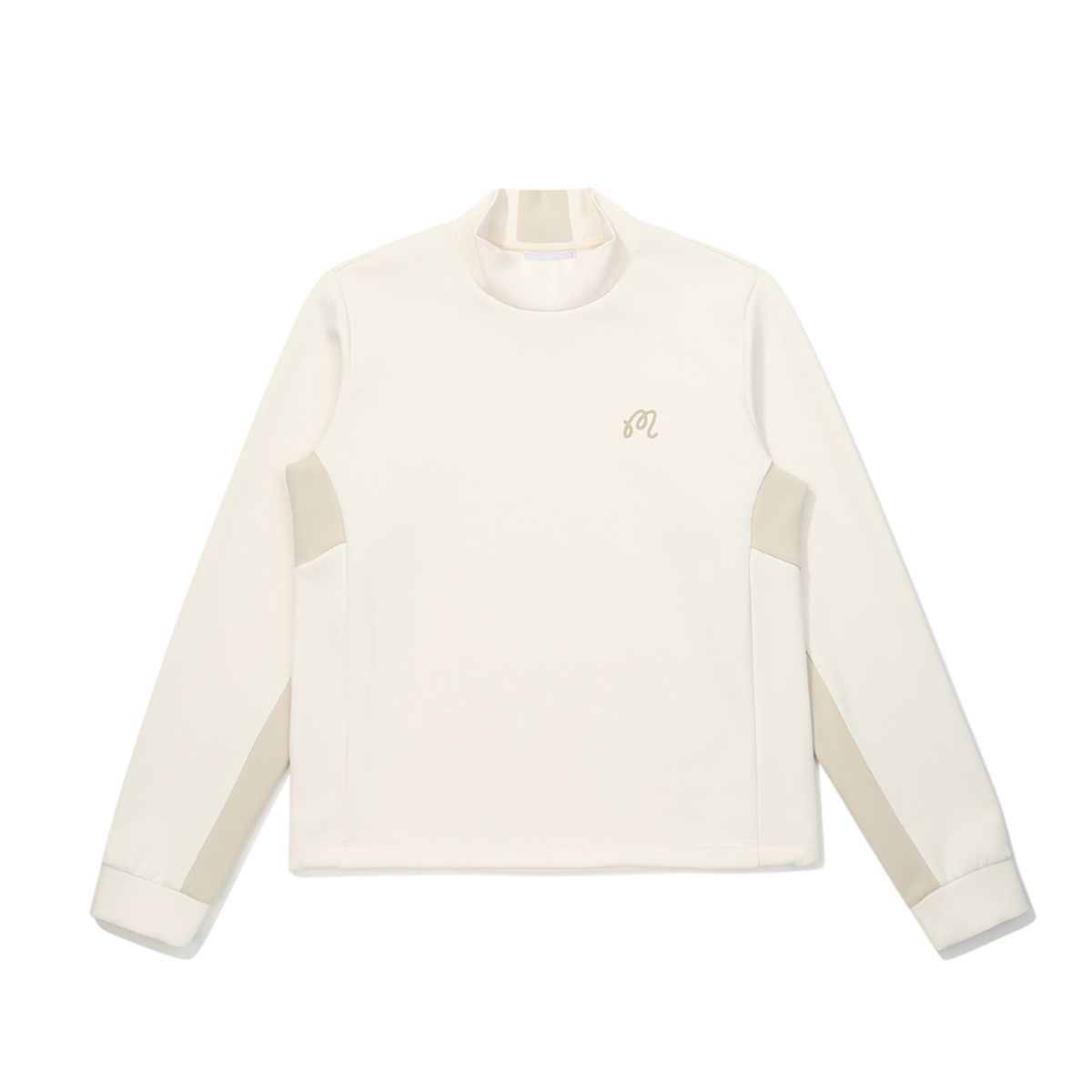말본 골프(MALBON GOLF) 여성 세미 오버 모크넥 티셔츠 CREAM (WOMAN)