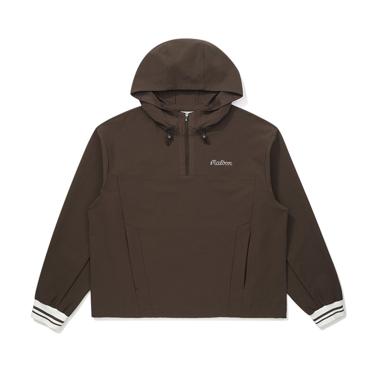 말본 골프(MALBON GOLF) 여성 우븐라이크 저지 소프트쉘 후드 아노락 BROWN (WOMAN)