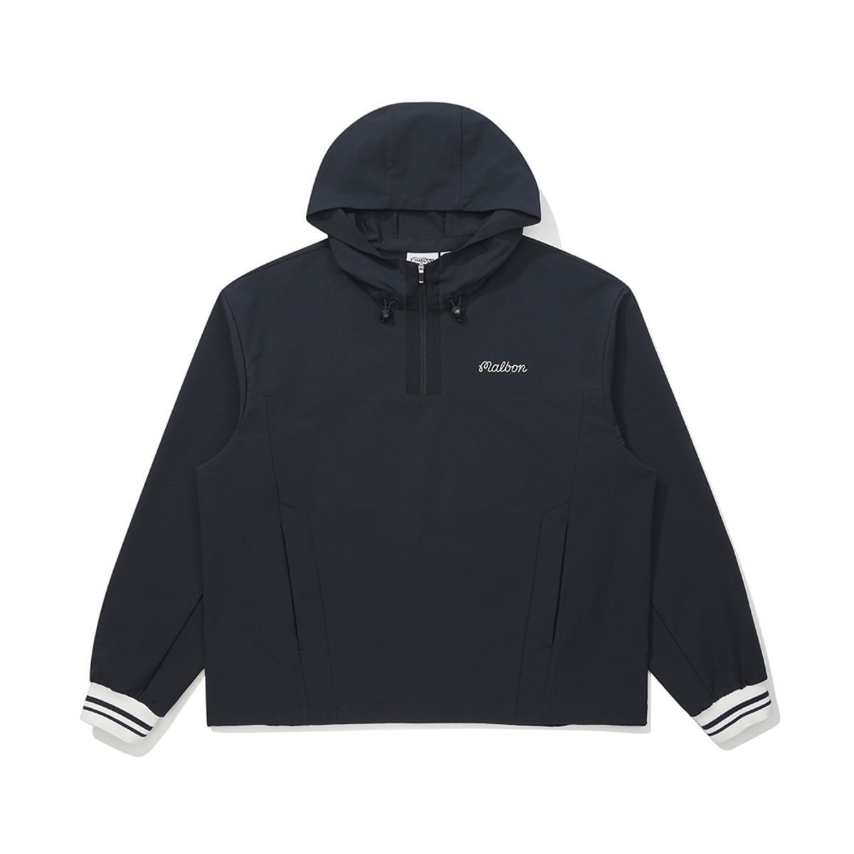 말본 골프(MALBON GOLF) 여성 우븐라이크 저지 소프트쉘 후드 아노락 NAVY (WOMAN)