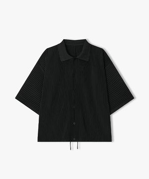 [26SS] LMM32751 블랙 플리츠 하프 셔켓