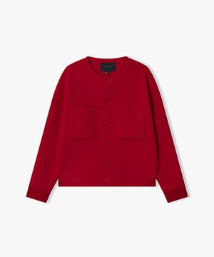 [26SS] LMS41705 레드 니트 텍스쳐 라운드넥 가디건