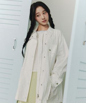 EYELET COTTON FIELD JACKET_WHITE