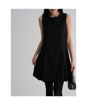 슬리브리스 미니원피스  블랙