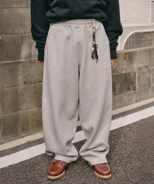 커브드 라인 오버 스웨트 팬츠 [멜란지 그레이]
