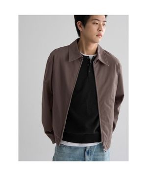 포멀 칼라넥 블루종  브라운