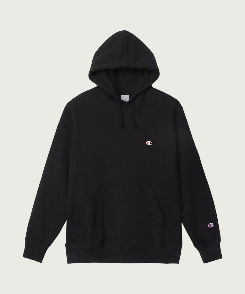 베이직 C로고 레귤러핏 후드 티셔츠 Black