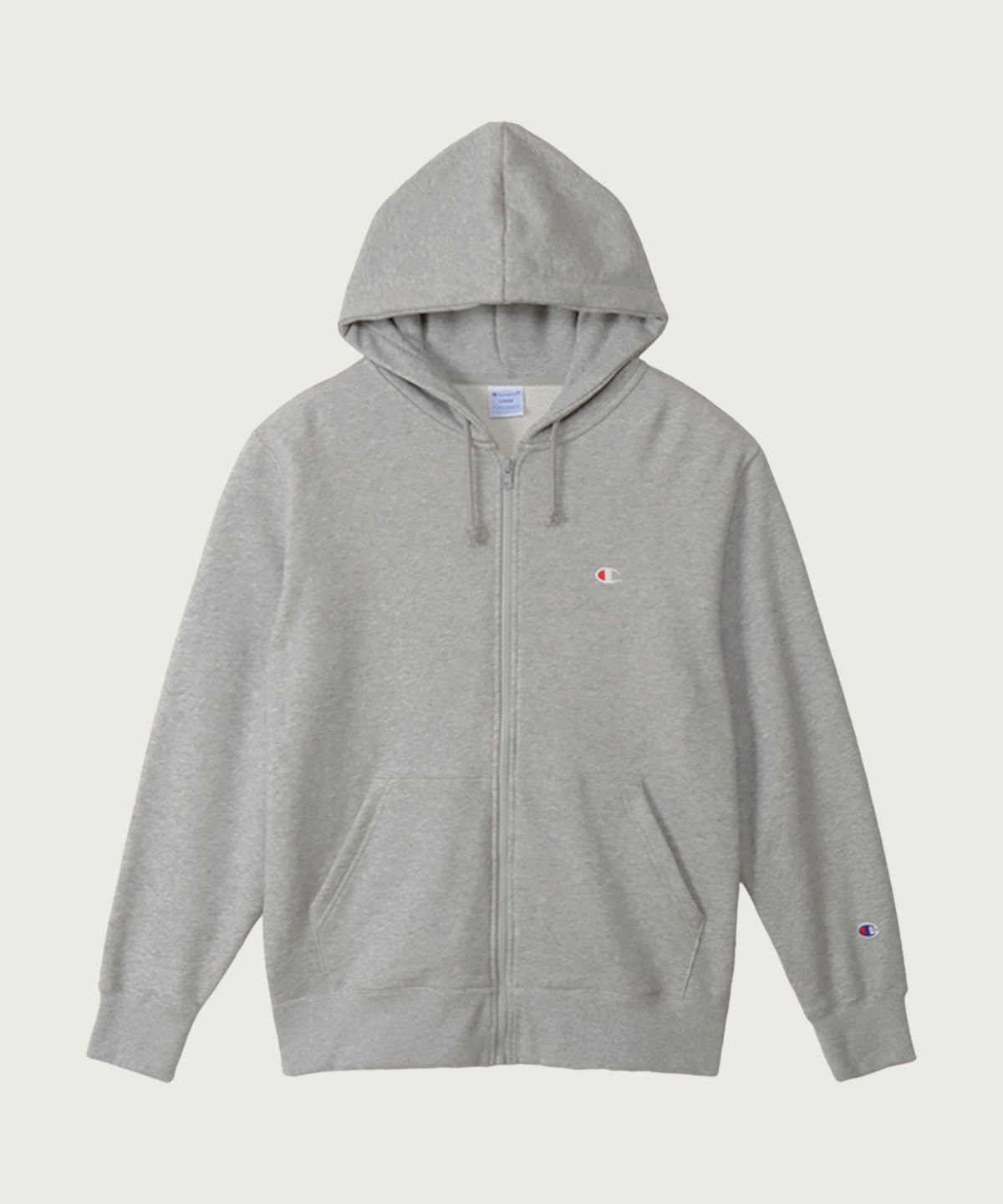 챔피온(CHAMPION) 베이직 C로고 레귤러핏 후드 집업 Oxford Grey