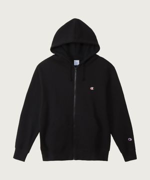 베이직 C로고 레귤러핏 후드 집업 Off Black