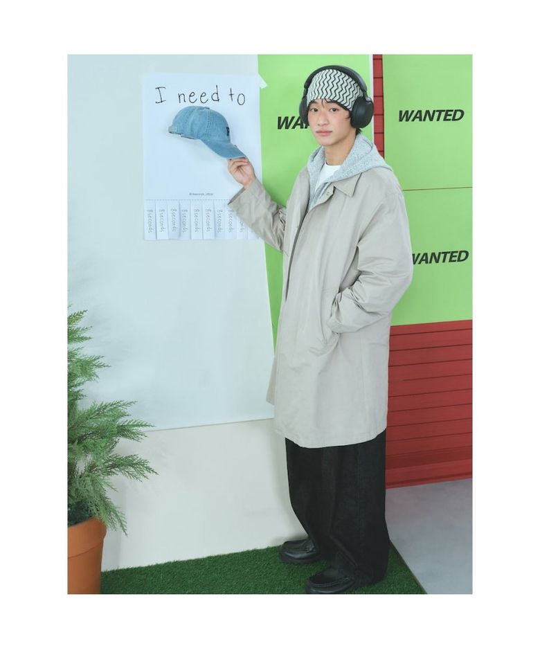 소프트 디테처블 코트  베이지