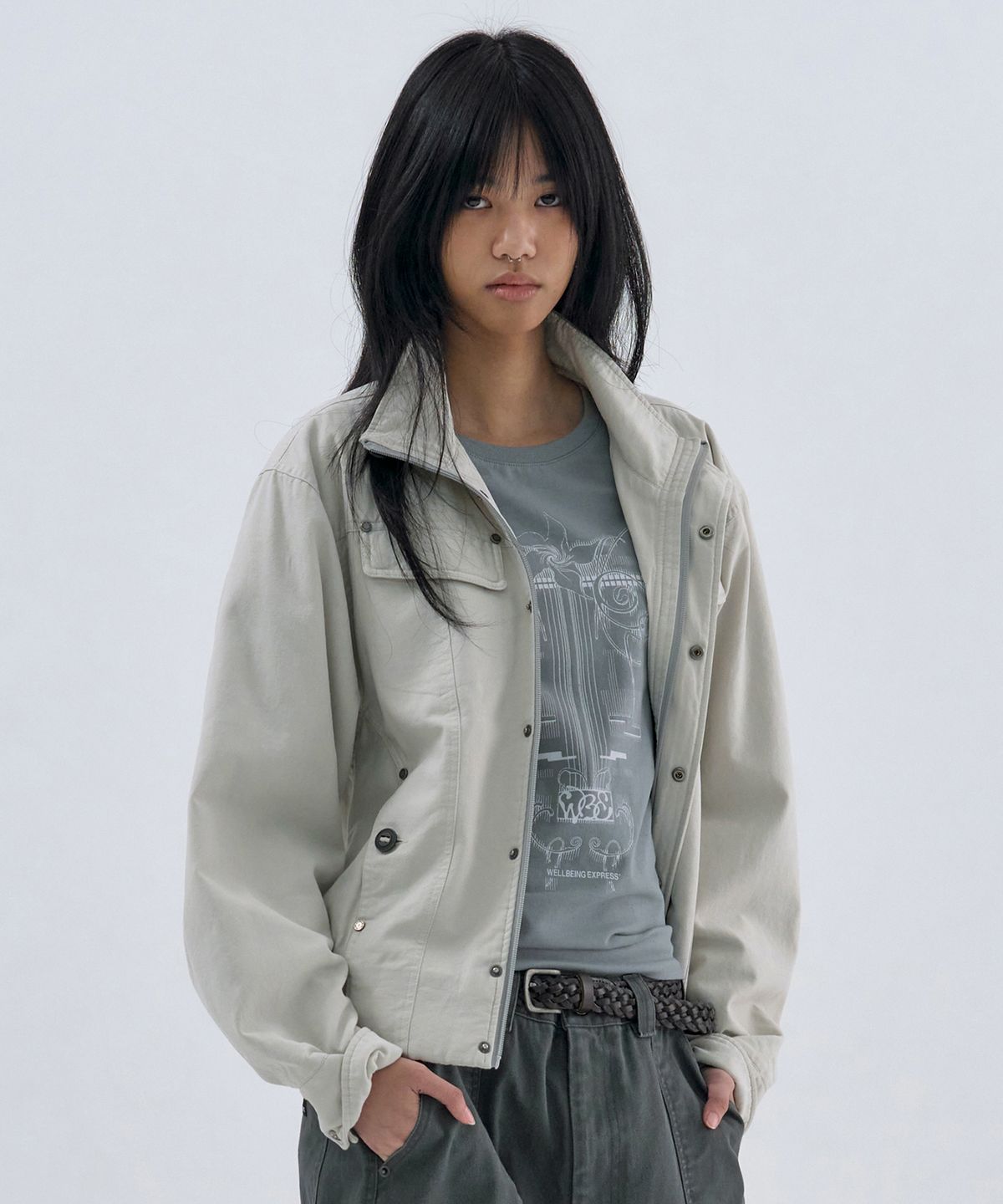 웰빙익스프레스(WELLBEING EXPRESS) Washed Everyday Jacket Greyish Beige