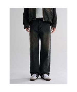 빈티지 와이드 핏 데님 팬츠  네이비