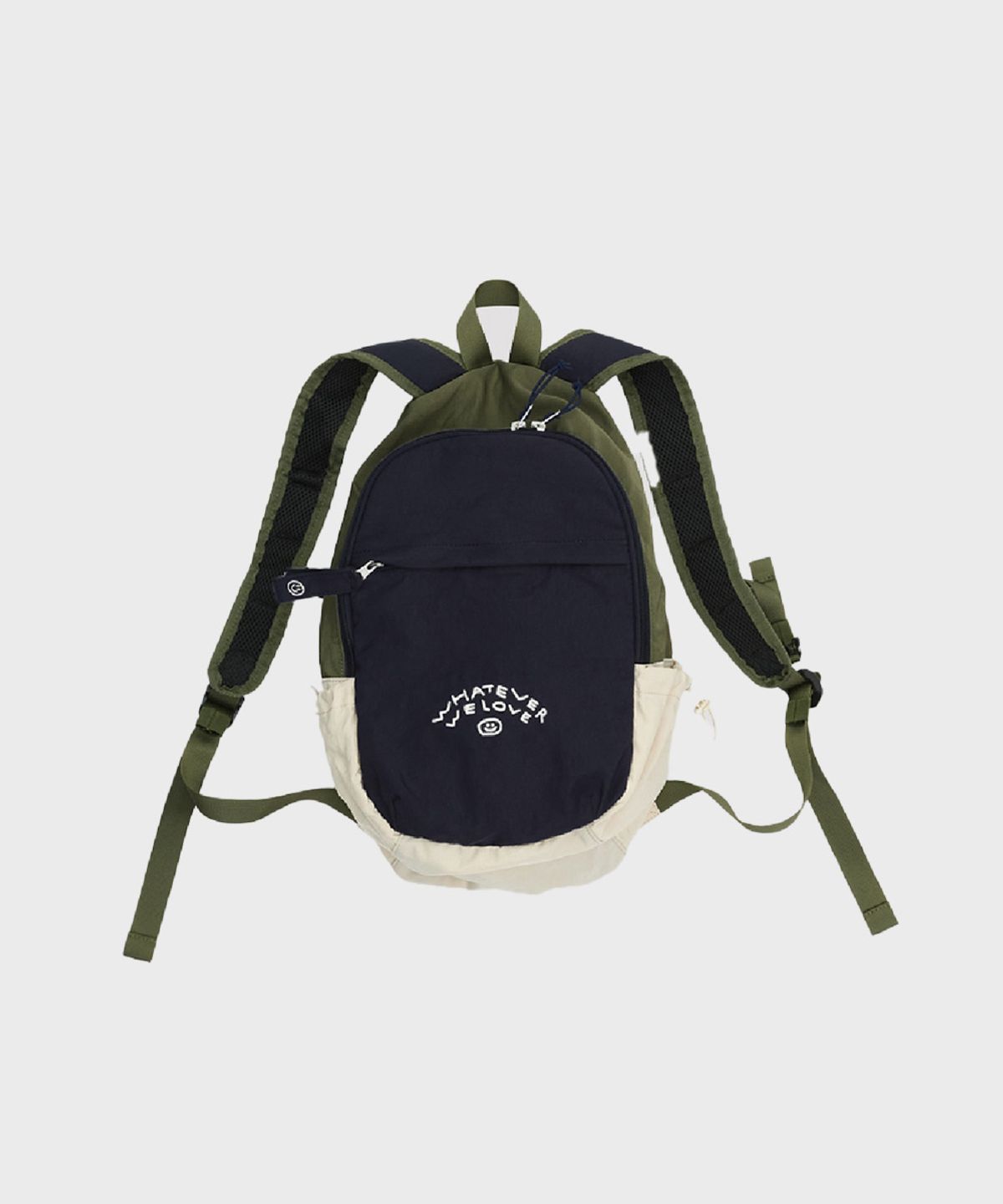 오울(OOOWL) NYLON BACKPACK WE LOVE NAVY MIXVE
