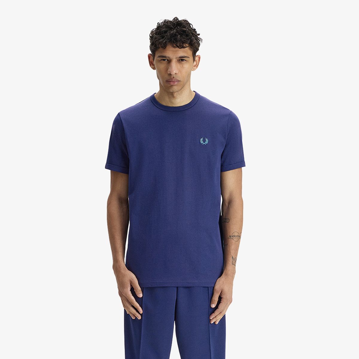 프레드페리(FRED PERRY) [Sport] 링어 티셔츠 - 테니스 블루 AFPM2613519-31B