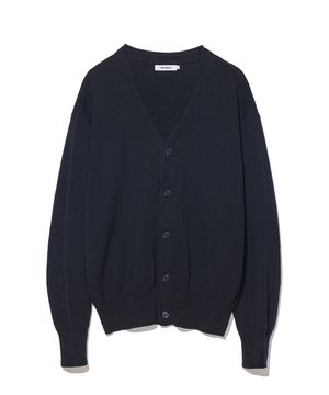 V 넥 니트 가디건 네이비