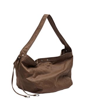 VTG 워시드 페이퍼 레더 호보 백 브라운