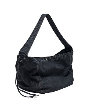 VTG 워시드 호보 백 블랙