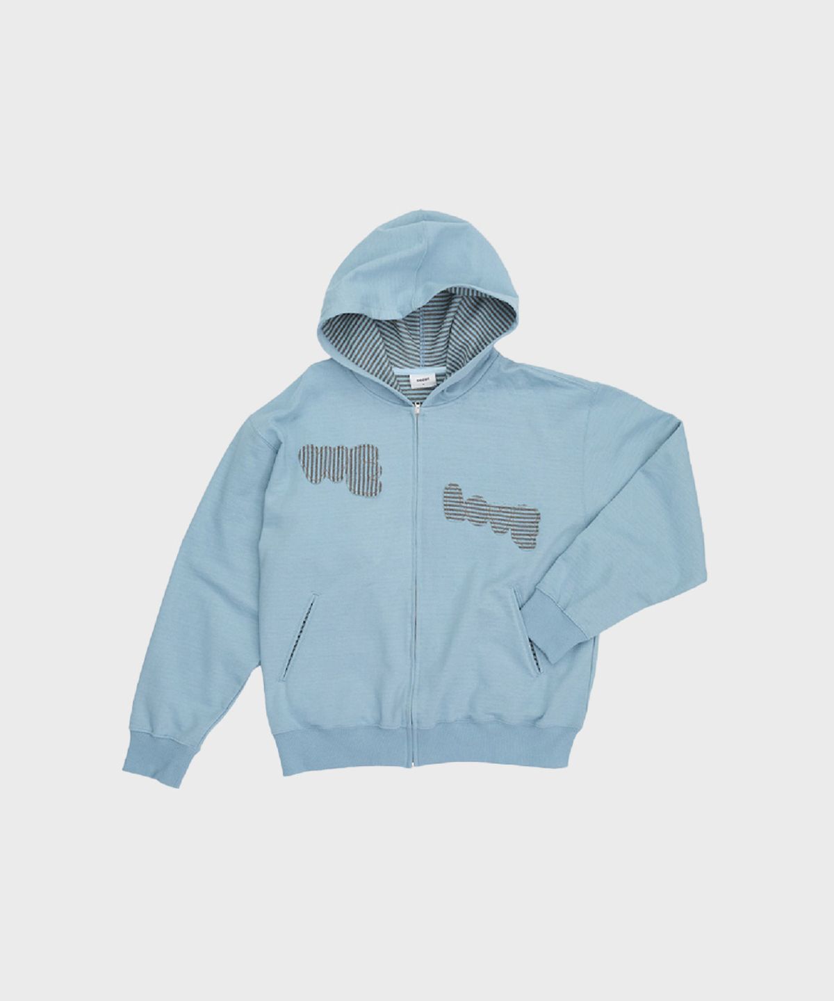 오울(OOOWL) APPLIQUE HOOD ZIP UP WE LOVE BLUE