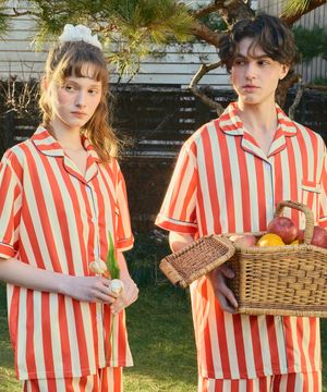 [2pack] (uni) 레드윌리 반팔 카라 잠옷 세트