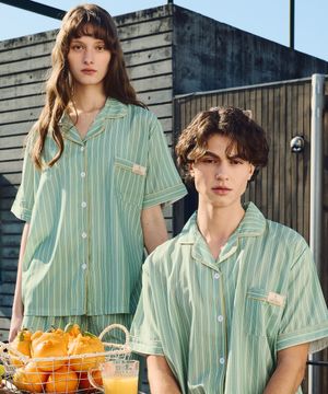 [2pack] (uni) 팰리스 반팔 카라 잠옷 세트