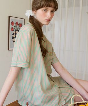 (uni) 오팔 반팔 카라 잠옷 세트