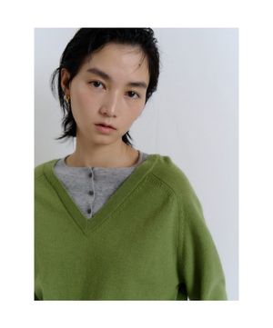 레이어드형 긴팔 풀오버  올리브