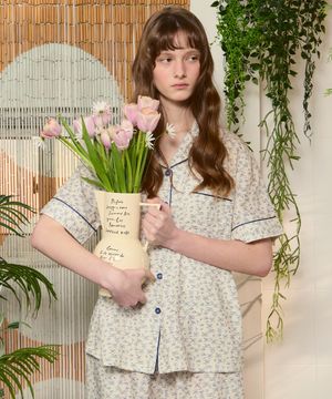 (uni) 셰이드 반팔 카라 잠옷 세트