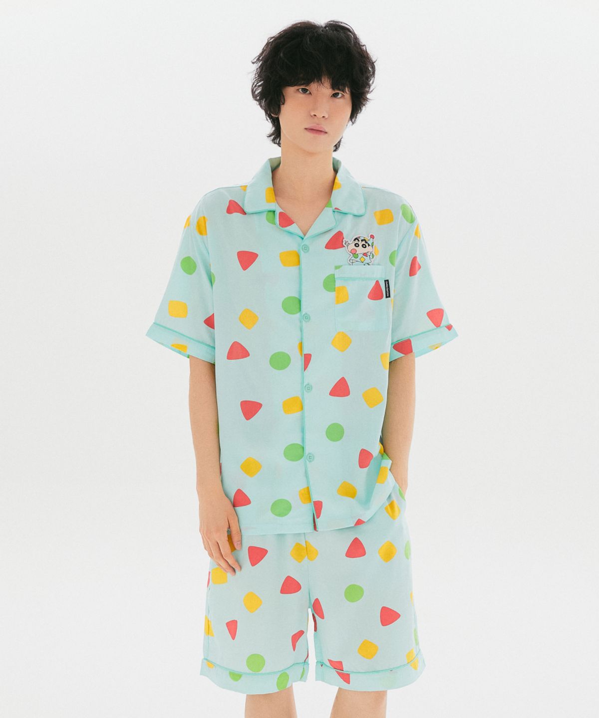 스파오(SPAO) [짱구] 꿀잠 자는 짱구 반팔 파자마(MINT)_SPPPG25U02