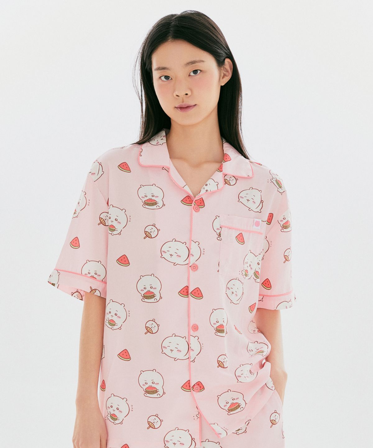 스파오(SPAO) [먼작귀] 먼가 작고 귀여운 여름 반팔 파자마(PINK)_SPPPG25U05