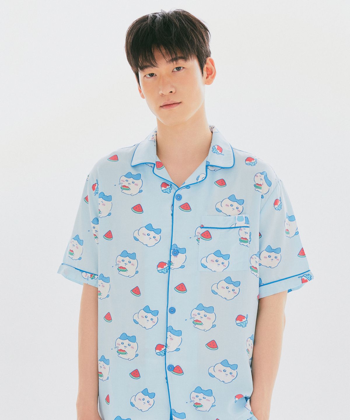 스파오(SPAO) [먼작귀] 먼가 작고 귀여운 여름 반팔 파자마(BLUE)_SPPPG25U05