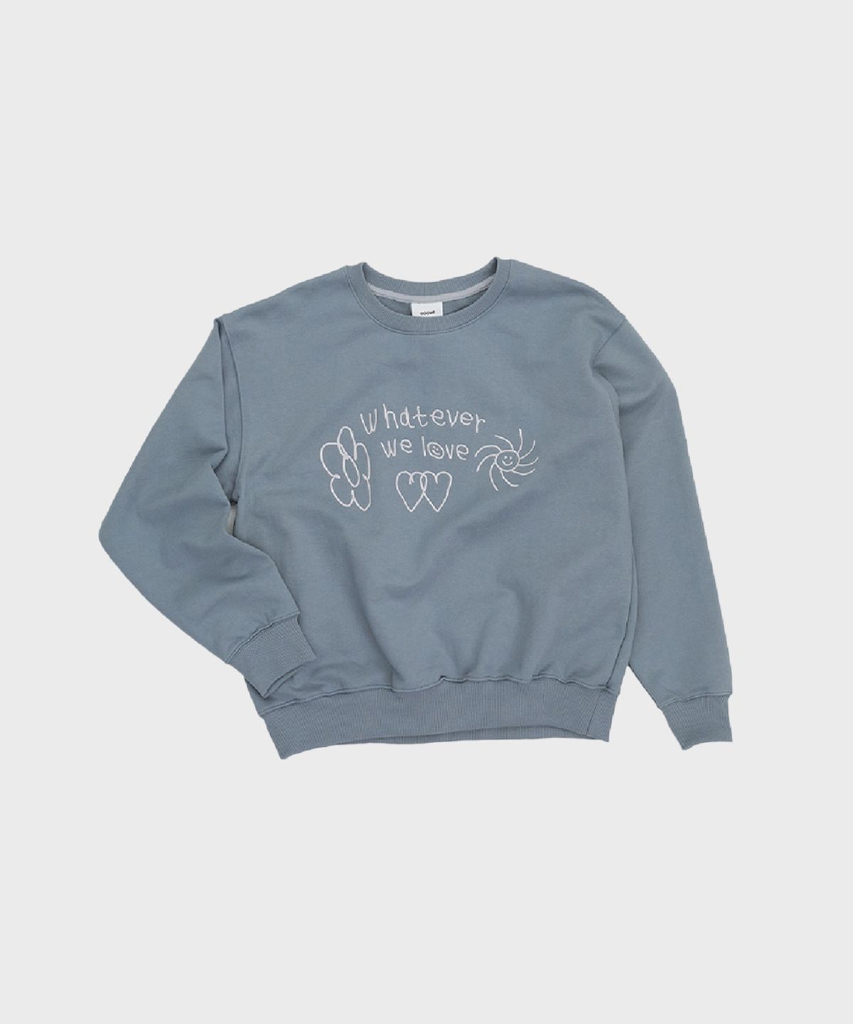 오울(OOOWL) EMBROIDERY SWEAT WHATEVER BLUE
