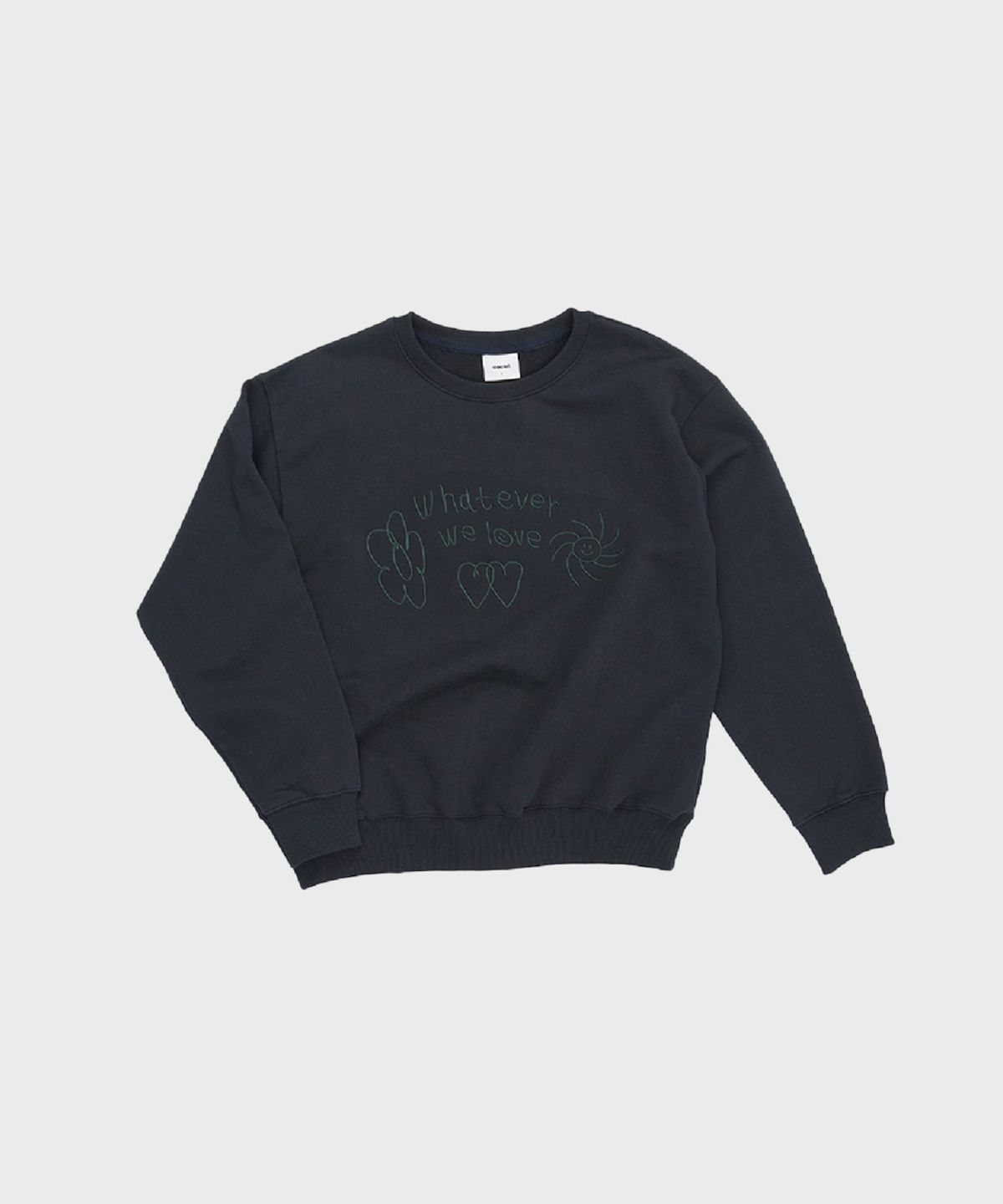 오울(OOOWL) EMBROIDERY SWEAT WHATEVER NAVY