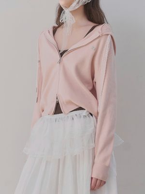 [레이어드/러블리무드] 메쉬 레이스 랩 스커트 (WHITE)