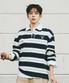 [라이즈PICK] 아페로 스트라이프 피케 롱 슬리브 네이비