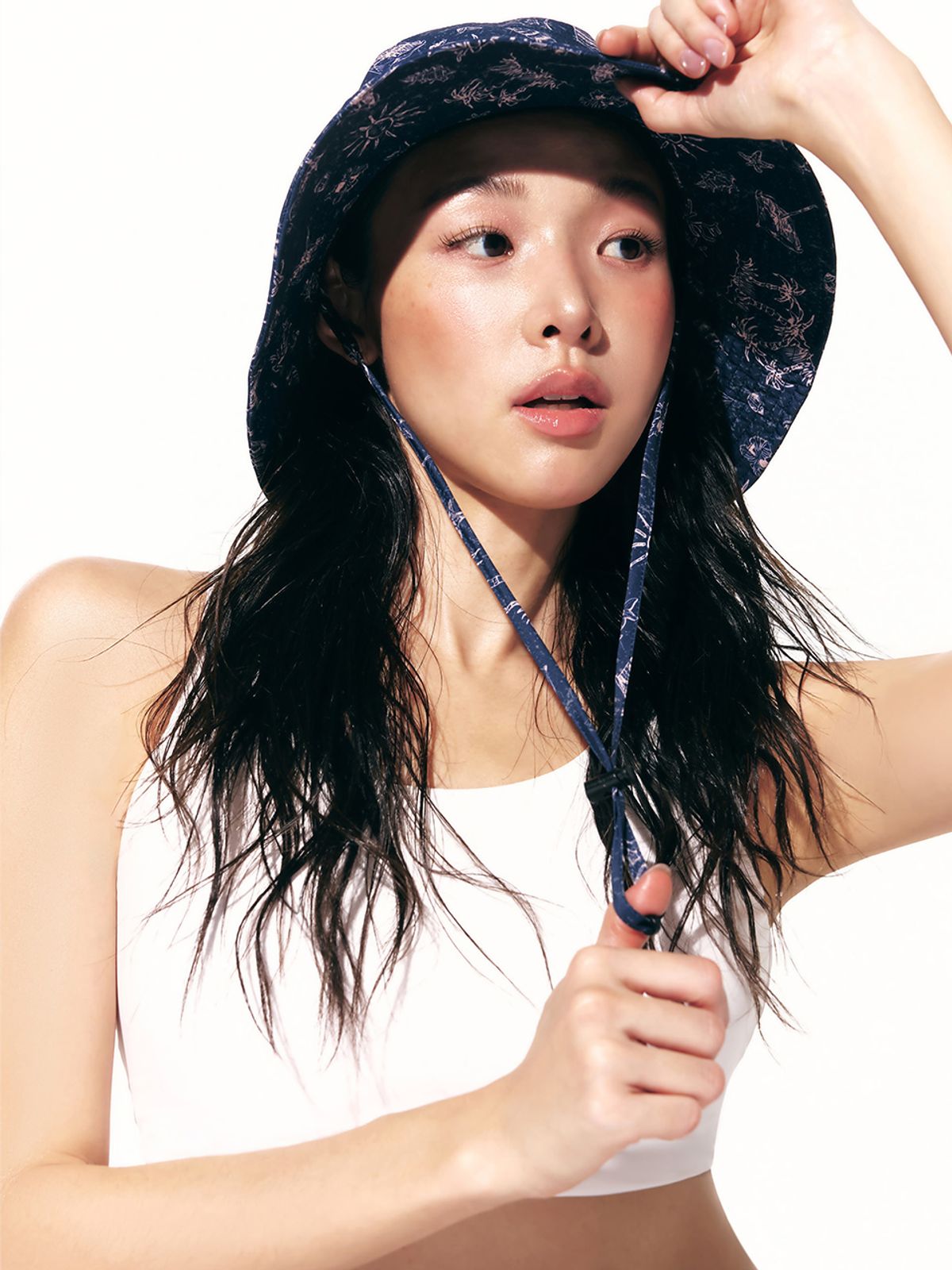 배럴(BARREL) 카프리 와이드 비치햇 네이비 (B6SUACP008NAV)