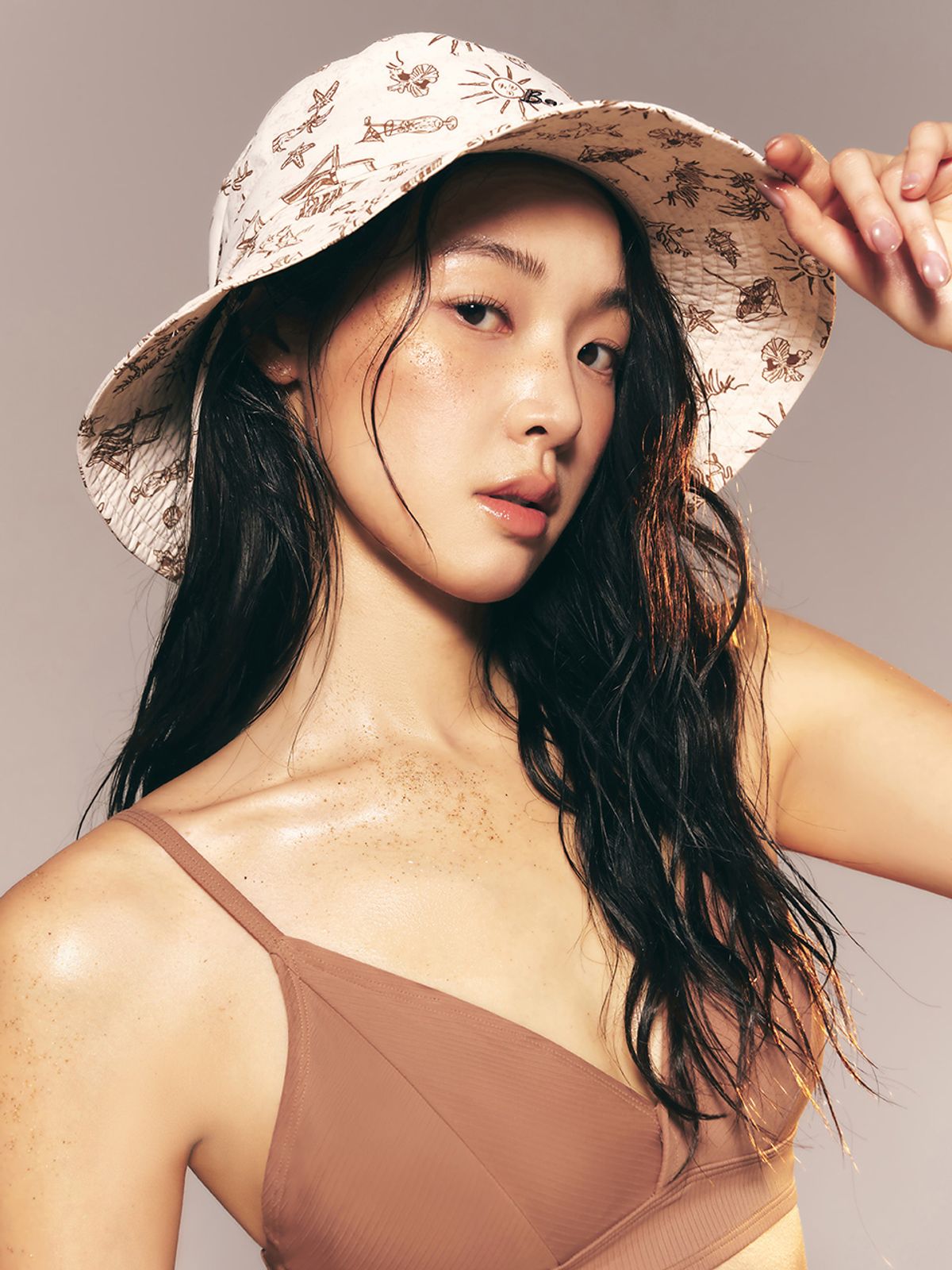 배럴(BARREL) 카프리 와이드 비치햇 베이지 (B6SUACP008BEG)