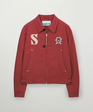 크레스트 로고 칼라 자켓 레드