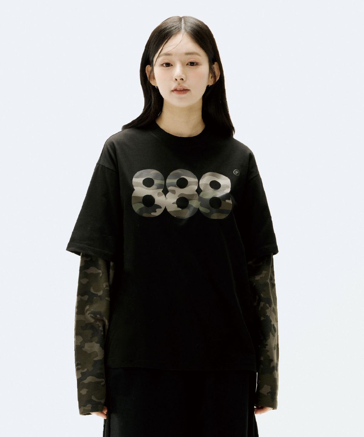 프라임에이트(PRIMATE) CAMO NUMBER.888 오버핏 카모 레이어드 롱 슬리브 1 COLORS