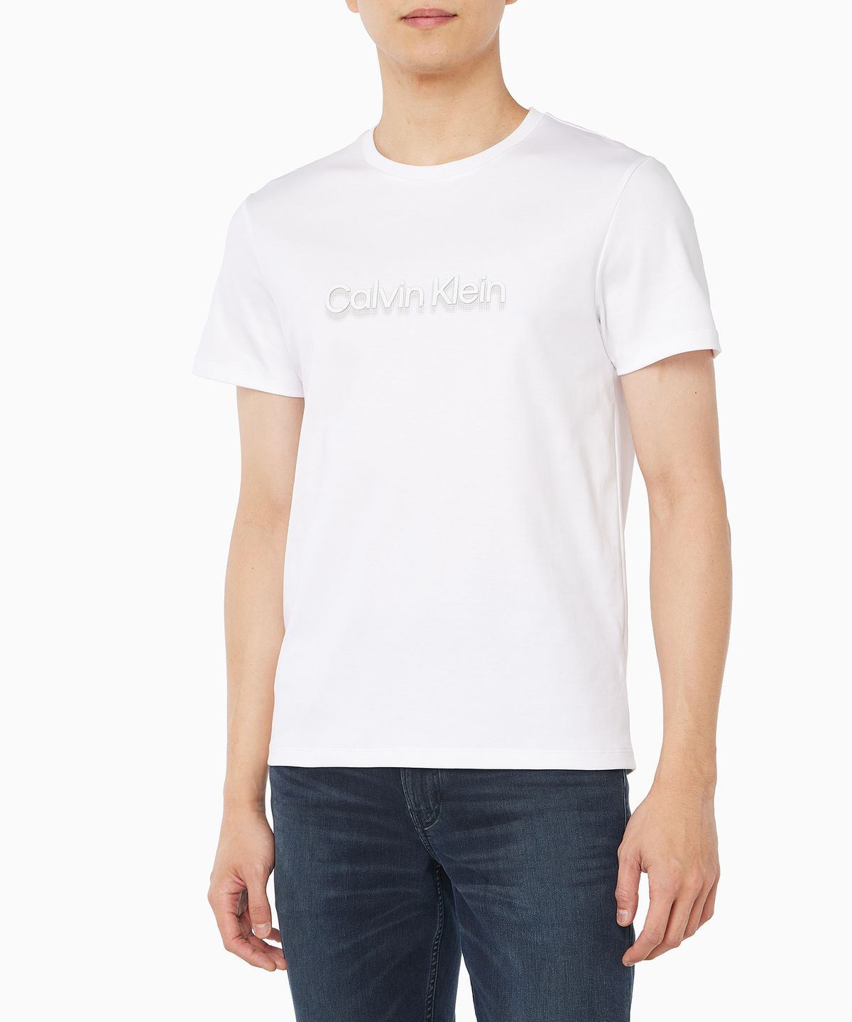 캘빈클라인 진(CALVIN KLEIN JEANS) 슬림핏 캘빈클라인 로고 반팔 티셔츠 4RF286G YAF