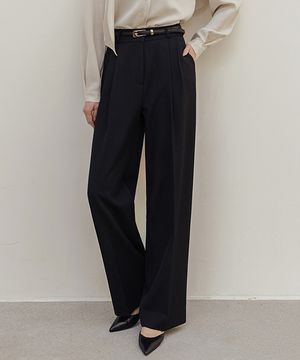 [인생360] [3단기장] 링클프리 이지케어 투핀턱 와이드 슬랙스_F6S166SL