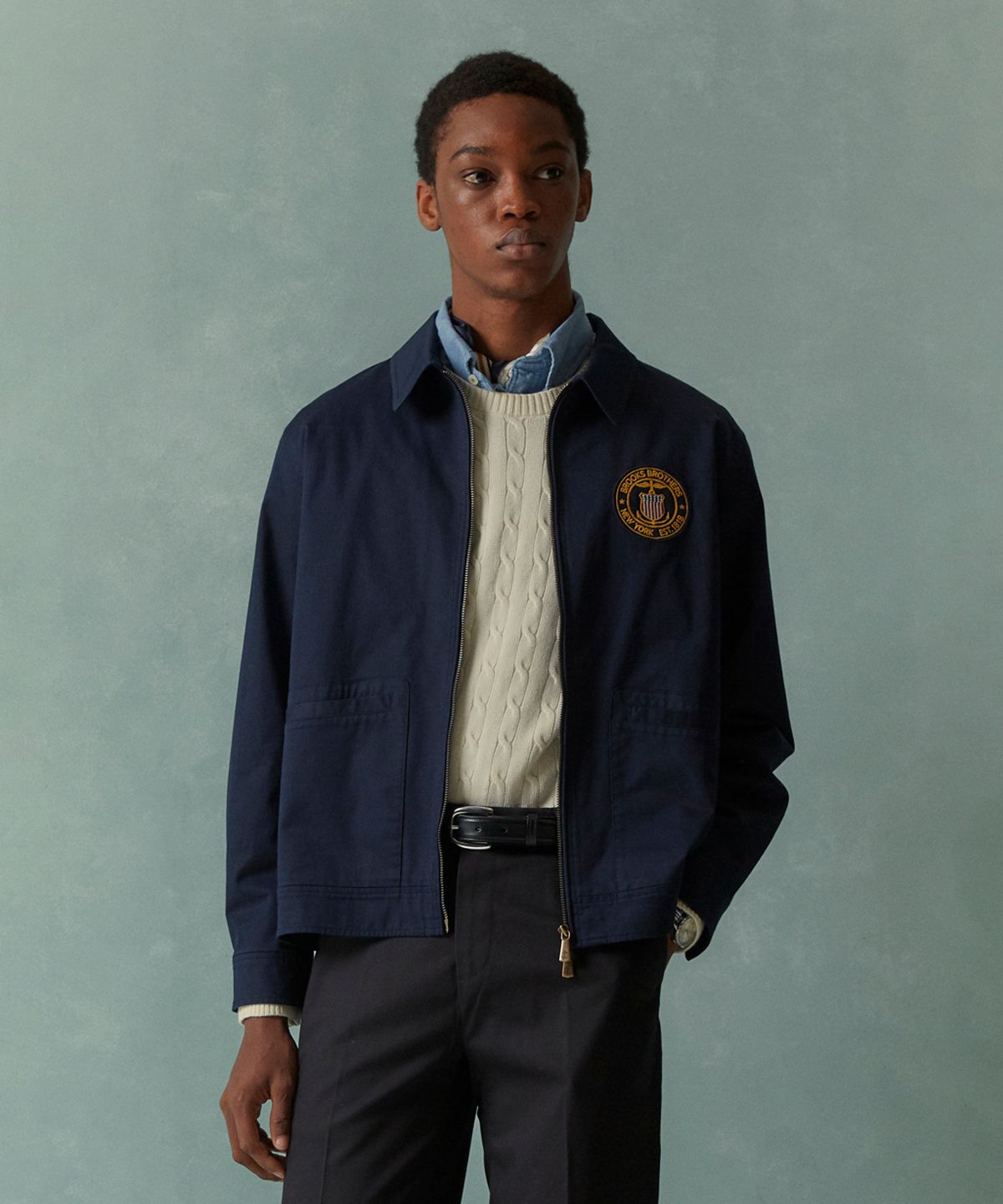 브룩스 브라더스(BROOKS BROTHERS) [Heritage] 아트웍 코튼 재킷 (다크네이비) (BBOTMHG155)