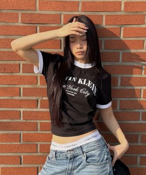 여성 캘빈클라인 링거 반팔 티셔츠 47F891G UB1