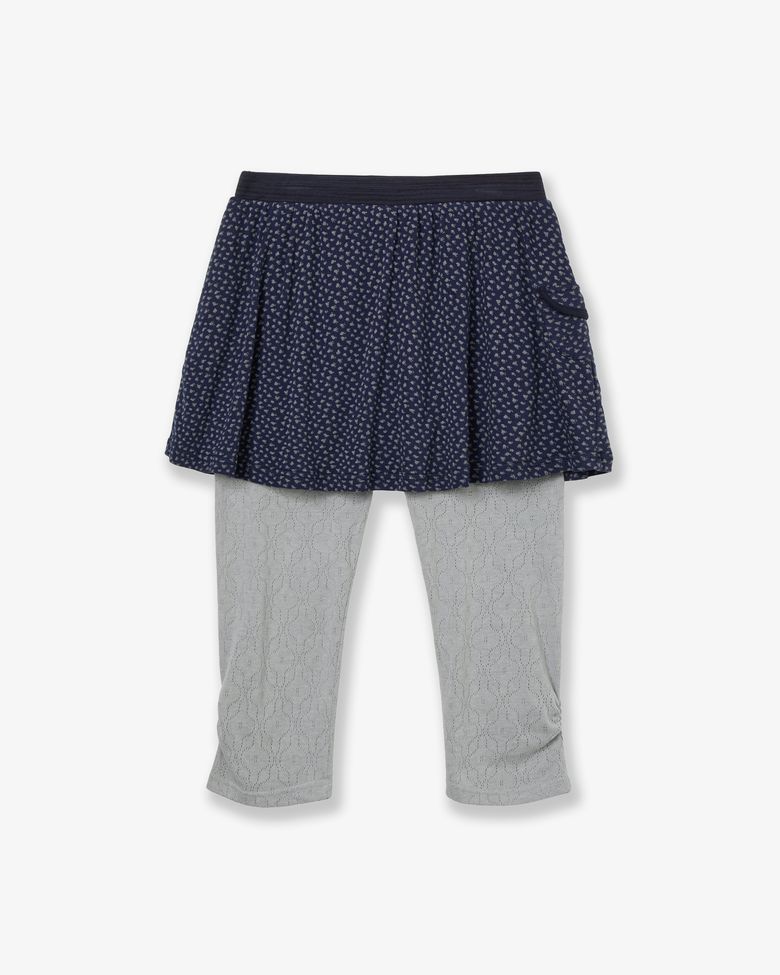 FLOWER SKIRT LEGGINGS [NAVY]