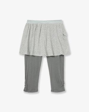 FLOWER SKIRT LEGGINGS [GREY]