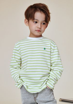 BA13TS03YG 옐로우 그린 스트라이프 긴팔 티셔츠