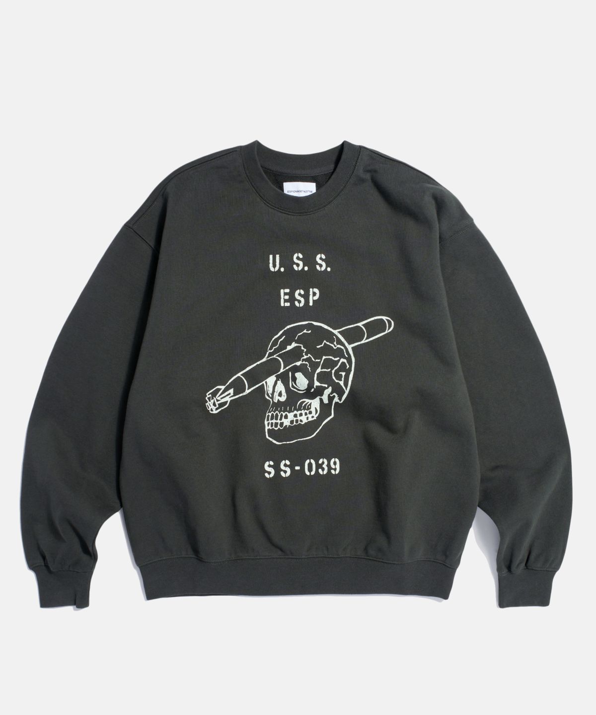 에스피오나지(ESPIONAGE) U.S.S. Heavyweight Sweatshirt Vintage Black