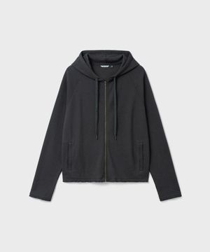 그런지 와플 후디 집업 - 빈티지 블랙