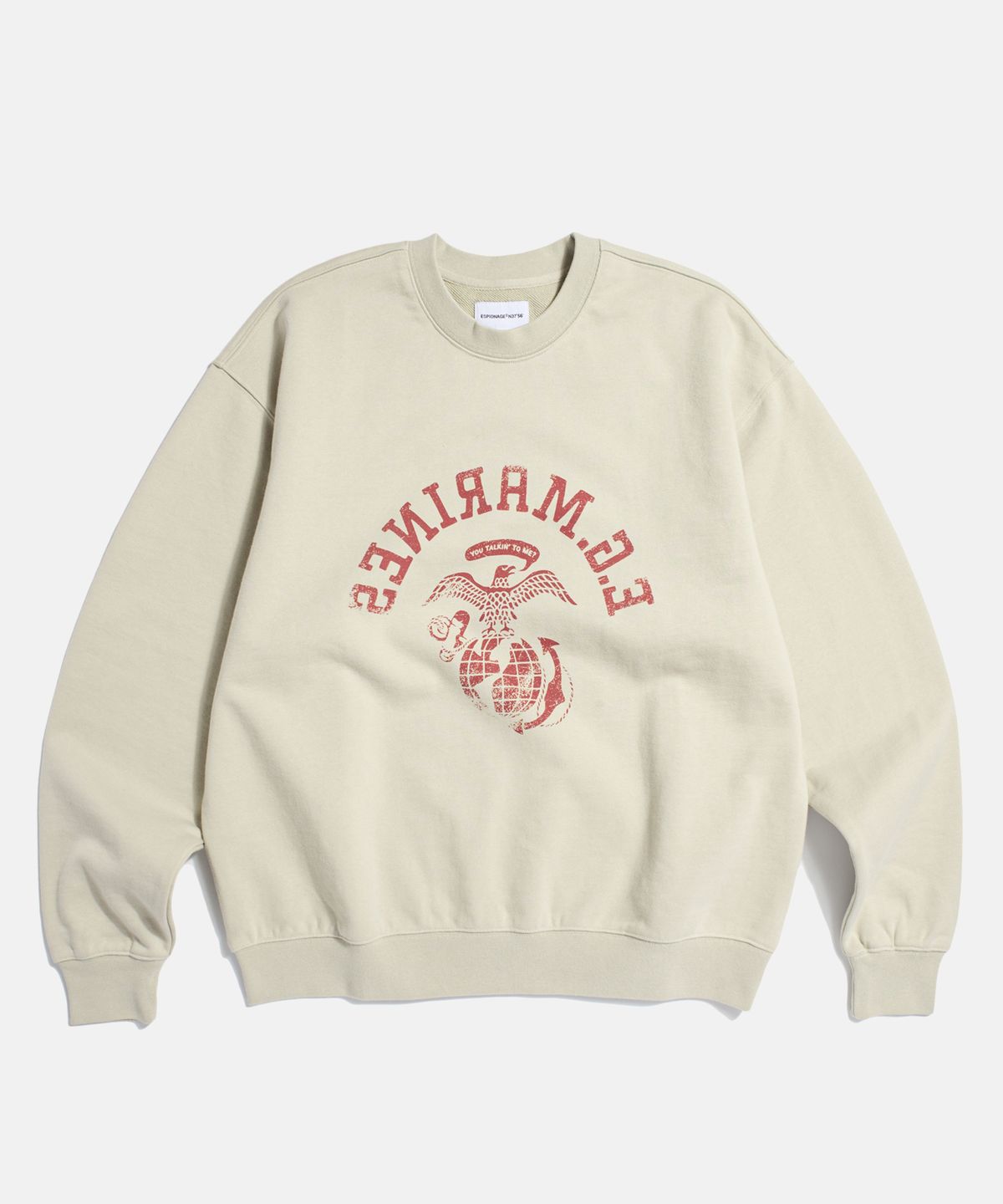 에스피오나지(ESPIONAGE) Travis Marines Heavyweight Sweatshirt Sand